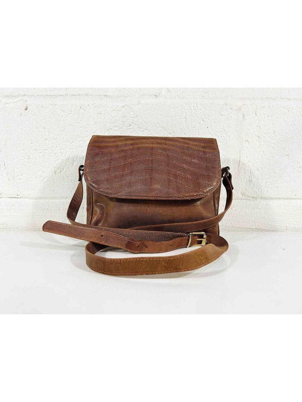 Italian Crossbody Purse Handbag Leather Brown Marshall Field’s Italy 1970s